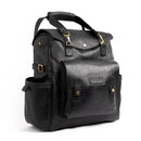 Trip Machine Vintage Leather Outlander Motorcycle Saddlebag / Backpack Black  - Customhoj