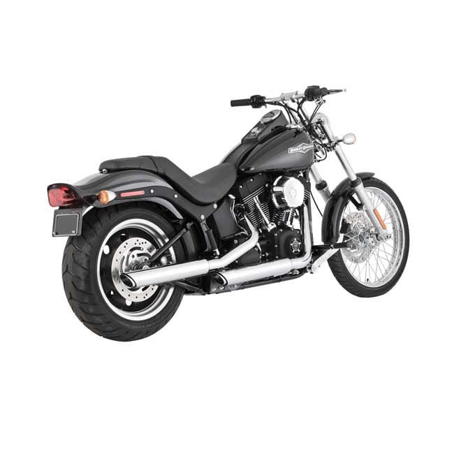 Vance & Hines Twin Slash 3" Slip-On Mufflers for Harley 08-11 Softail Rocker FXCW/C / Chrome