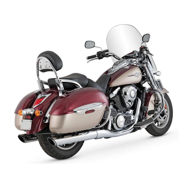 Vance & Hines Twin Slash Power Chamber Chrome Slip-On Mufflers for Kawasaki 09-16 VN1700 Voyager / Nomad / Vaquero / Tourer