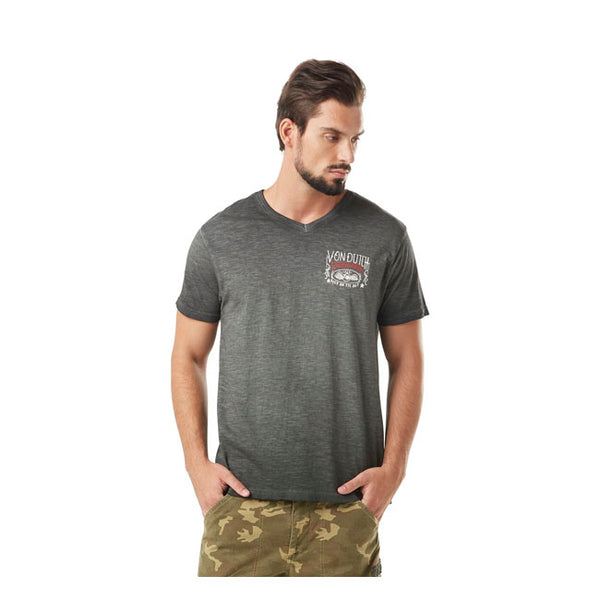 Von Dutch V-neck T-Shirt Grey / S