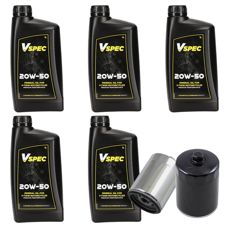 Vspec Service Kit Motor Oil & Filter for Harley 2017-2023 Milwaukee Eight (M8) / Chrome