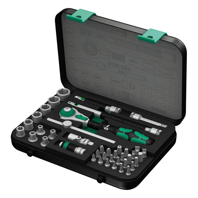 Wera Socket Set Wera Zyklop Speed Ratchet Kit 1/4" Drive 41-pcs US Sizes Customhoj