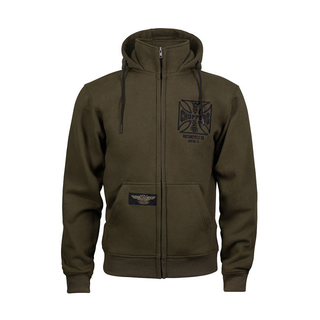 West Coast Choppers OG ATX Zip Hoodie Olive Green / S