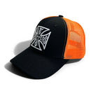 West Coast Choppers OG Cross Cap Black/Orange  - Customhoj