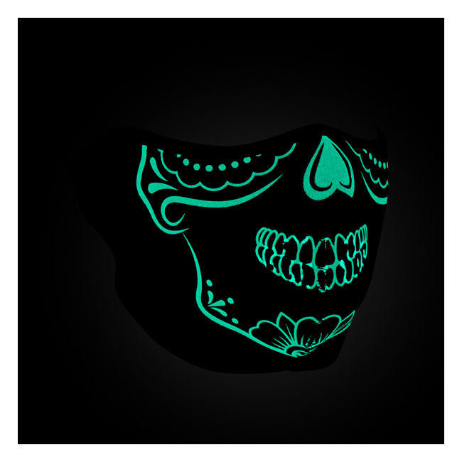 Zanheadgear Half Mask Neoprene Calavera Glow In The Dark