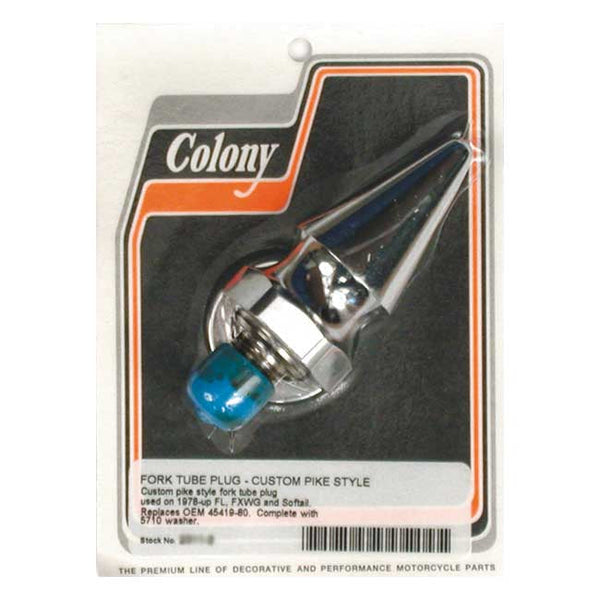 COLONY Fork tube caps Colony Spike Fork Tube Cap Bolt Kit. FL L77-84; FLT 80-83; FXWG 80-83; Touring 00-13; Softail 84-17; FXDWG 93-05 Customhoj