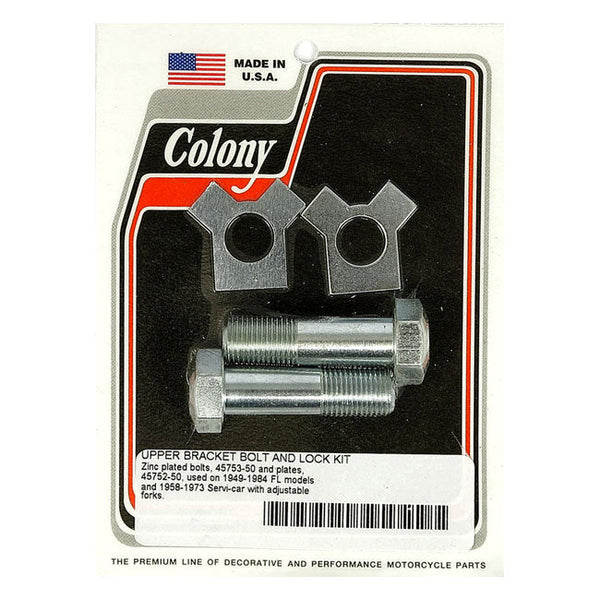 COLONY Montering gaffelkrona Colony Upper Bracket Bolt & Lock Kit FL 49-84 Customhoj