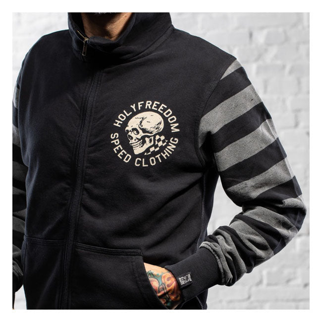 HOLY FREEDOM Tröja Holy Freedom Skull hooded windstop Tröja Svart Customhoj