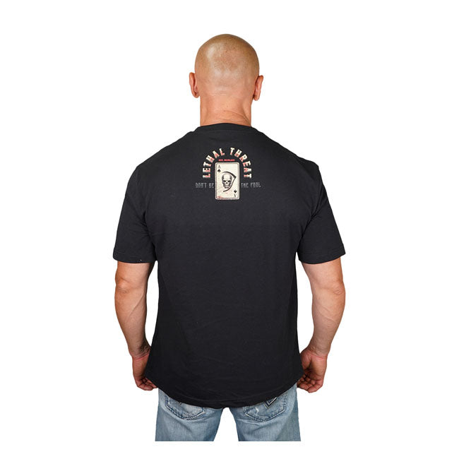 LETHAL THREAT T-shirt Lethal Threat Play the hand Jester T-shirt Svart Customhoj