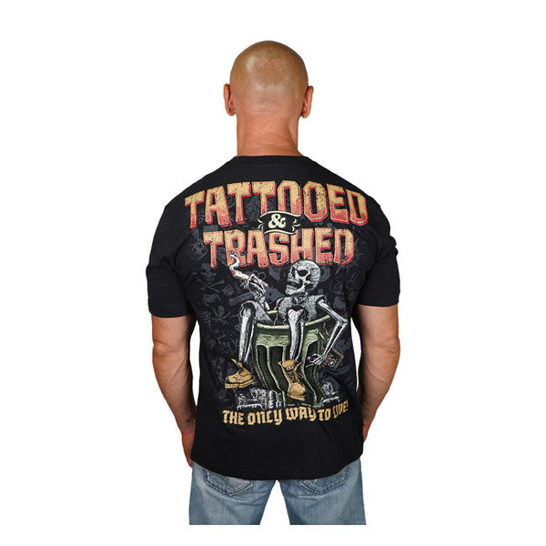 LETHAL THREAT T-shirt Lethal Threat Tattooed and Trashed T-shirt Svart Customhoj