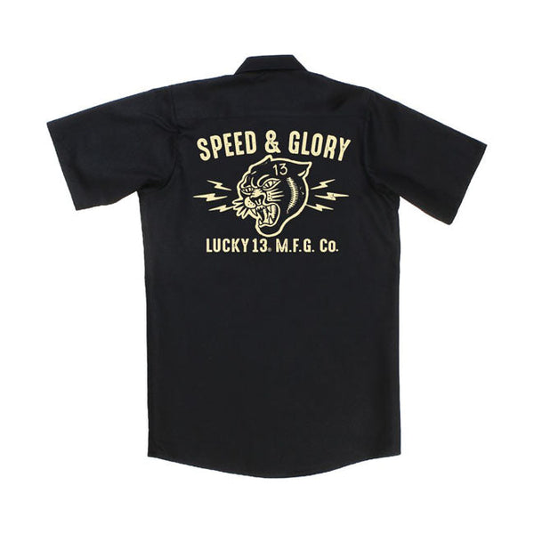 Lucky 13 Skjorta Lucky 13 Speed and Glory workshirt Svart Customhoj