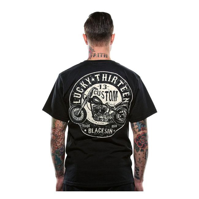 Lucky 13 T-shirt Lucky 13 Svart Sin T-Shirt Svart Customhoj