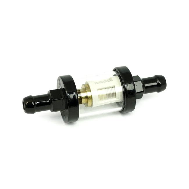 MCS Bränslefilter Svart / 1/4" (6.3mm) Bränslefilter Flera Storlekar Krom / Svart Customhoj