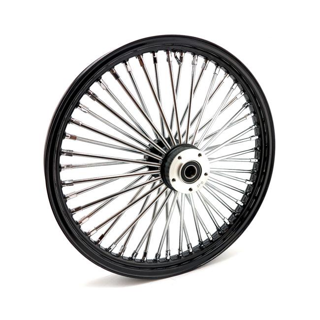 MCS Framhjul ekrat 21" MCS Radial 48 fat spoke framhjul 2.15 x 21 DF svart. TUV Customhoj