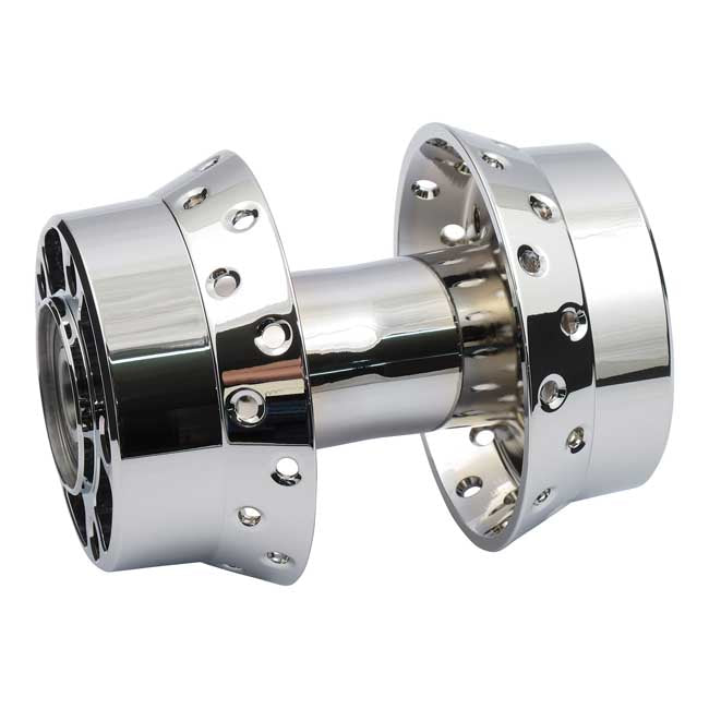 MCS Rear wheel hub HD Chrome MCS Rear hub assembly. OEM Style. FLT 00-01; FXD 00-05; FXST 00-07; XL 00-04 Customhoj