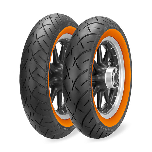 METZELER Däck 16" 150/80B16 Orange wall Metzeler ME 888 Marathon Ultra Bakdäck MC 16" Customhoj