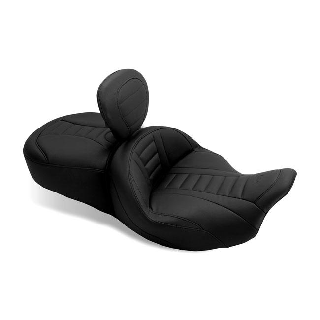 MUSTANG HD Touring/Trike ryggstöd Mustang Deluxe Driver Backrest Pad & Post Touring; Tri-Glide Customhoj