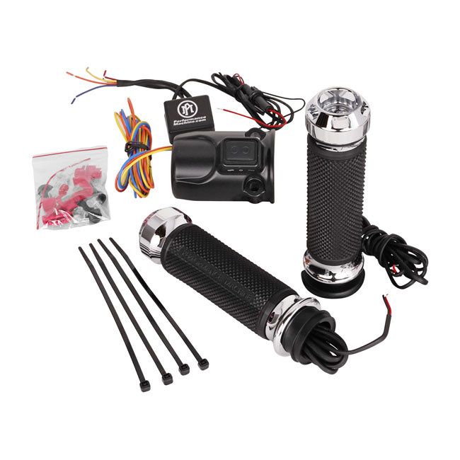 PM Värmehandtag Krom / 15-21 FLTRX (e-throttle), excl. other H-D models PM Apex Värmehandtag E-thr. Svart / Krom Customhoj